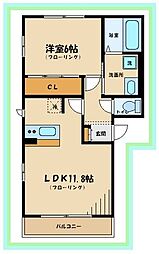 アヴェニューセイジョウ 1LDKの間取図画像