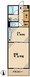ロイヤルパーク多摩川 1DKの間取図画像