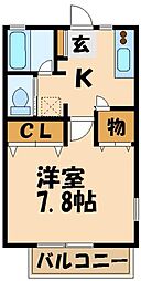 カリーナ成城 1Kの間取図画像
