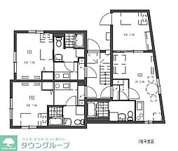 世田谷区給田4丁目マンション ワンルームの間取図画像