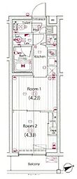 ガーラ・ヴィスタ祖師ヶ谷大蔵 2Kの間取図画像