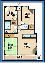 パディポンド 3LDKの間取図画像