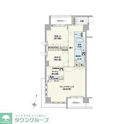 リージア経堂テラスガーデン 2LDKの間取図画像