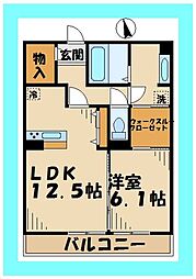 リトスブレアル 1LDKの間取図画像
