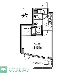 Enode豪徳寺 1Kの間取図画像