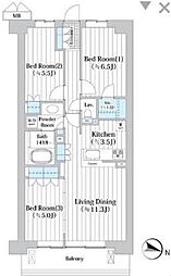 アビティグランデ砧 3LDKの間取図画像