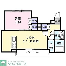 T.F.G.Wistaria 1LDKの間取図画像