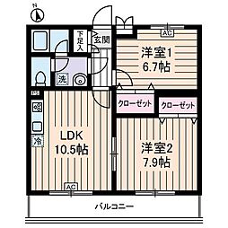adagio 2LDKの間取図画像