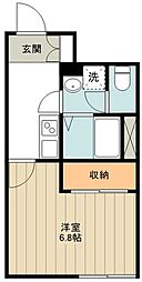 西武多摩湖線 青梅街道駅 徒歩12分の賃貸アパート 1階1Kの間取り