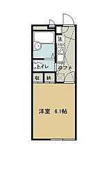 レオパレス極 2階1Kの間取り
