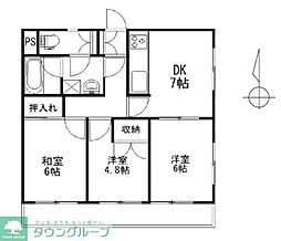ニューベルヴェ 3DKの間取図画像