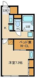 レオパレス山吹 1階1Kの間取り