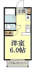 グリーンヒルズ 1階1Kの間取り