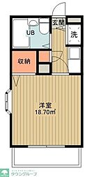 アメニティ・93 4階1Kの間取り