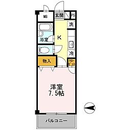 サマービレッジ 3階1Kの間取り