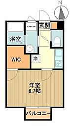 西武拝島線 東大和市駅 徒歩9分の賃貸アパート 1階1Kの間取り