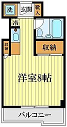 シティフォーラム新小平 4階ワンルームの間取り