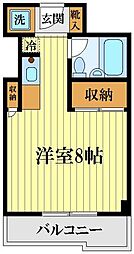 シティフォーラム新小平 5階ワンルームの間取り