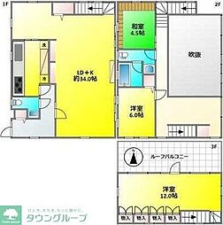 JR中央線 東小金井駅 徒歩19分の賃貸一戸建て 3LDKの間取り