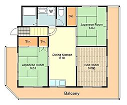 JR中央線 西国分寺駅 徒歩11分の賃貸マンション 3階3DKの間取り