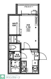 西武新宿線 久米川駅 徒歩9分の賃貸アパート 2階1Kの間取り