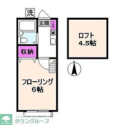 カーサ元町A ワンルームの間取図画像