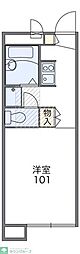 京王線 飛田給駅 徒歩16分の賃貸アパート 1階1Kの間取り