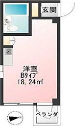 メゾン・ド・ノアピア富士見町 1階ワンルームの間取り