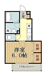 JR中央線 武蔵小金井駅 徒歩14分の賃貸アパート 1階1Kの間取り