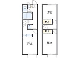 JR武蔵野線 新秋津駅 徒歩21分の賃貸テラスハウス 1階2DKの間取り