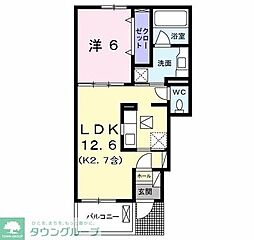 レスポワール 1階1LDKの間取り