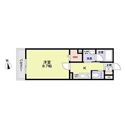 多摩都市モノレール 砂川七番駅 徒歩5分の賃貸アパート 1階1Kの間取り