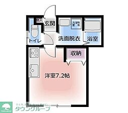 西武多摩川線 多磨駅 徒歩2分の賃貸アパート 1階1Kの間取り