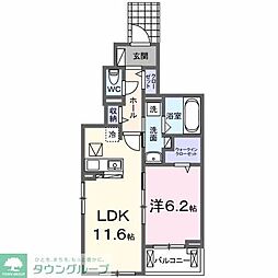 JR中央線 立川駅 バス35分 武蔵村山市役所前下車 徒歩5分の賃貸アパート 1階1LDKの間取り