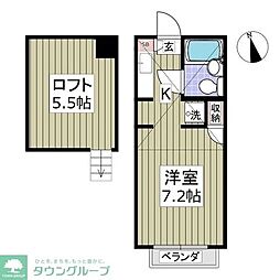 西武多摩湖線 八坂駅 徒歩6分の賃貸アパート 1階ワンルームの間取り