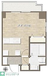 西武新宿線 久米川駅 徒歩2分の賃貸マンション 8階ワンルームの間取り