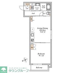 JR中央線 立川駅 徒歩11分の賃貸アパート 2階1LDKの間取り