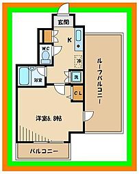 京王線 東府中駅 徒歩10分の賃貸マンション 10階1Kの間取り