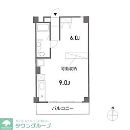 CREST 2階ワンルームの間取り