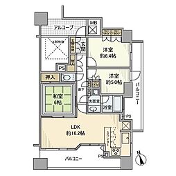 ライオンズステージ立川ラフィナタワー 3LDKの間取図画像