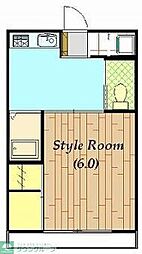 コーポカトレア 1Kの間取図画像