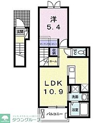 BLESS小平A 1LDKの間取図画像