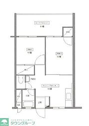 国分寺コーポラス 1LDKの間取図画像