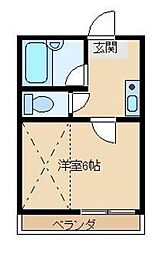 クレセントハイツ美園 1Kの間取図画像