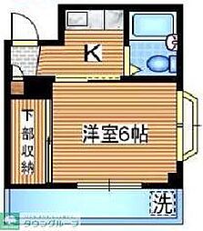 アロッジオ一橋 1Kの間取図画像