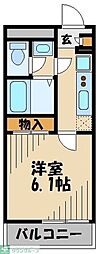 レオネクストNISHIGAI3 1Kの間取図画像