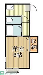 ユウハイム 1Kの間取図画像