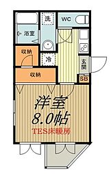 RESIDIAKOKUBUNJI 1Kの間取図画像