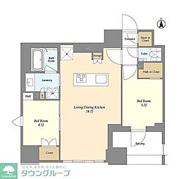 ドゥーエ府中I 2LDKの間取図画像
