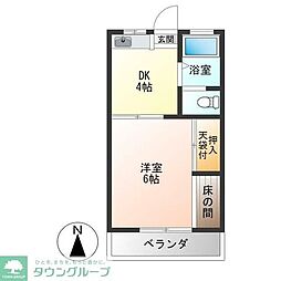 コーポおおやま 1DKの間取図画像